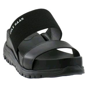 Cole Haan Zerogrand Black Wedge Platform Sandals